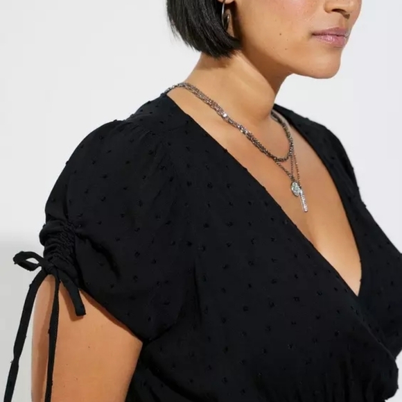 Torrid Midi Swiss Linen Surplice Dress Sz 0X - Picture 5 of 6